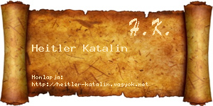 Heitler Katalin névjegykártya